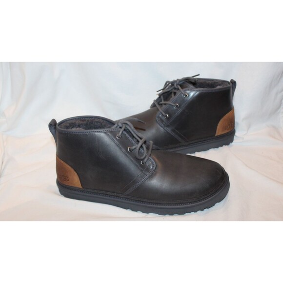 NIB UGG MEN\'S NEUMEL LEATHER ERA SHEARLING LINED CHUKKA BOOTS BLACK 15 main image 7